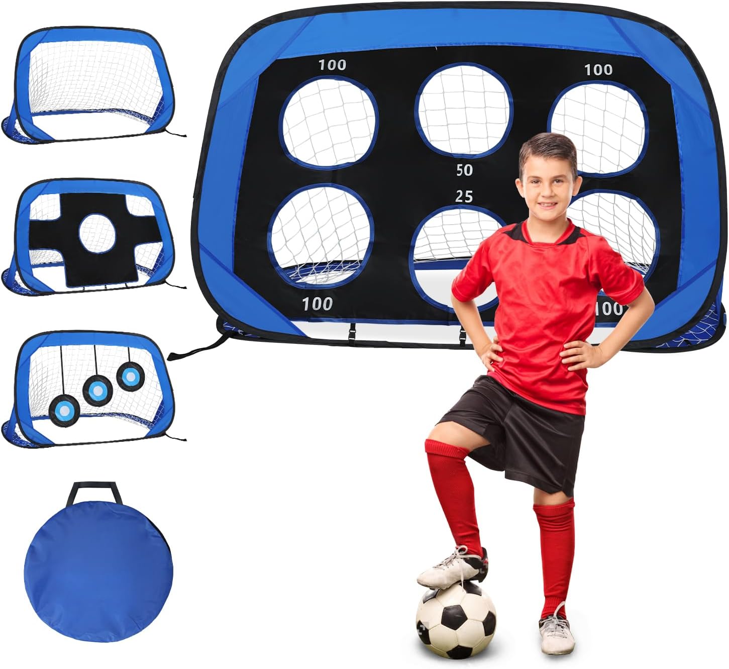 サッカーゴール 折りたたみ ミニサッカーゴール 【2025新品登場】子供用 一台四役 ポータブル プレゼント屋外 室内 軽量 趣味性 トレーニング