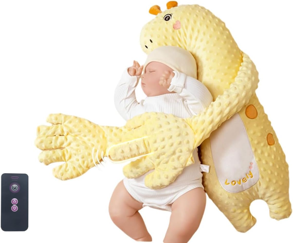赤ちゃん用自動寝かしつけ器 パタパタ優しいトントン 3段階振動調節 動物型おやすみ枕 夜泣き対策 驚き防止カバー 排気促進 沐浴後ケア 洗濯OK 出産祝い・バースデープレゼント向け