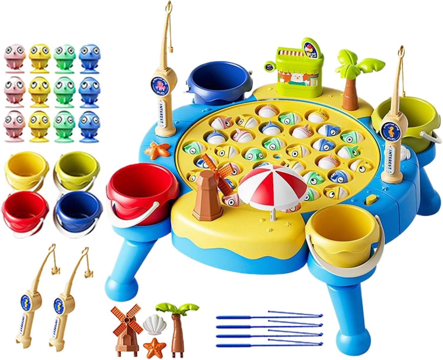 磁石釣りおもちゃ - マグネット釣りおもちゃ,回転電気プレイボード 3歳以上 男の子 女の子 誕生日パーティー クリスマス 楽しいアクティビティ