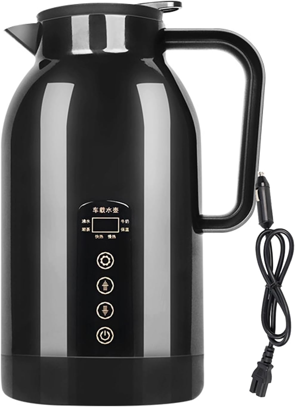 車載電気ケトル 「1.3L大容量&DC12V/24V」車載電気ケトル 45℃・70℃・80℃・100℃ 真空断熱 最大12時間保..