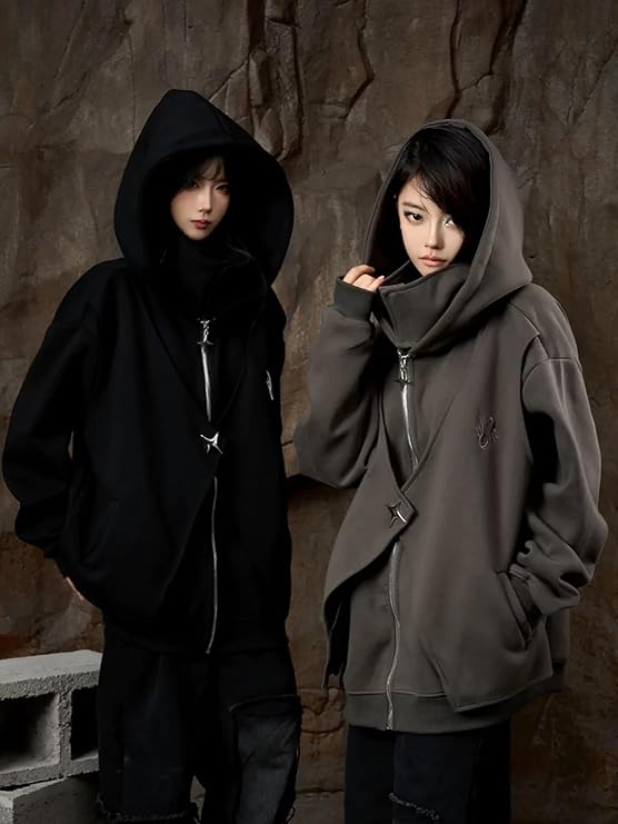 原宿系 パーカー タートルネック メンズ 無地 フード付き 体型カバー ジッパー付き 長袖 ハイネック お..