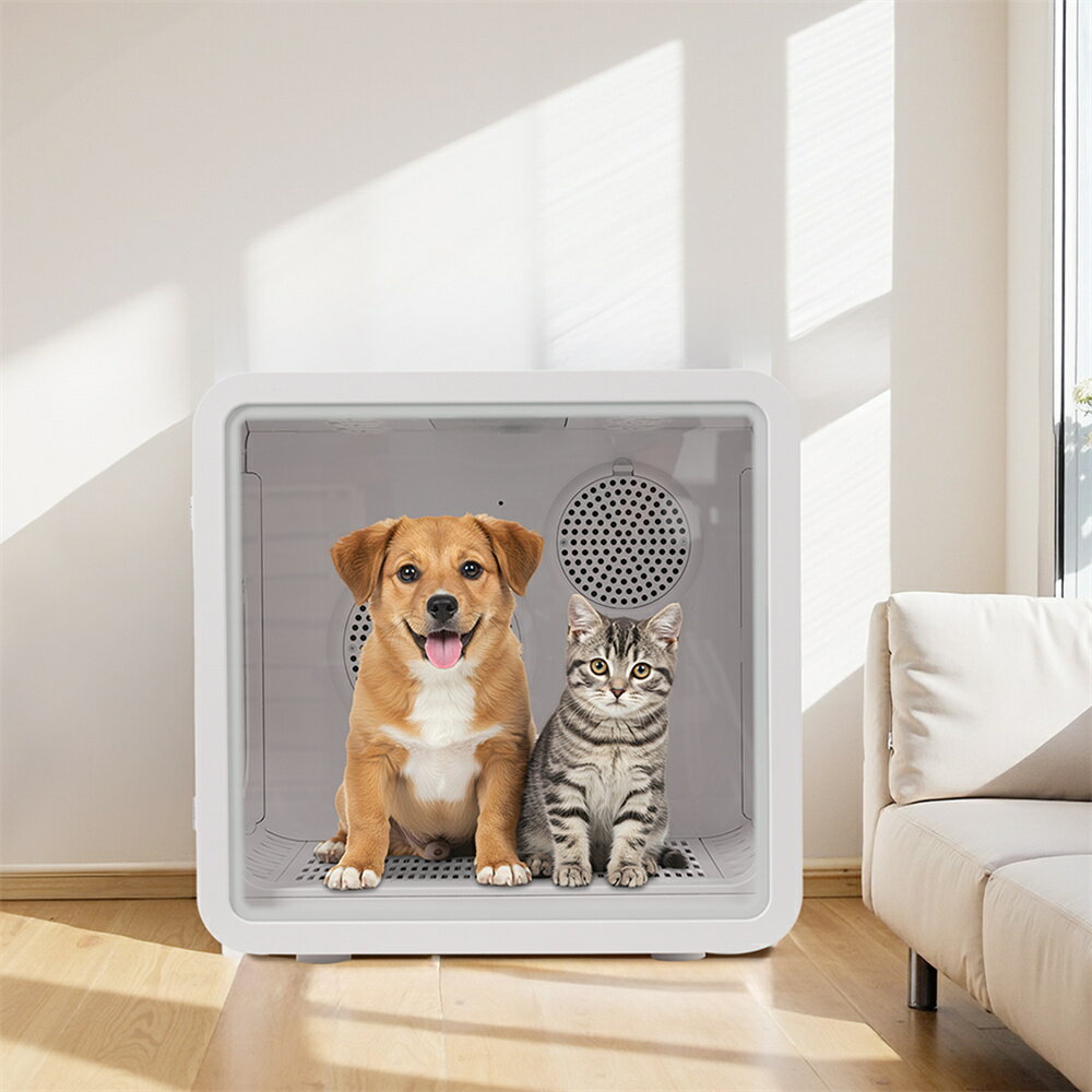 ペットドライルーム ペットドライヤー ペットハウス ドライヤー ボックス ハウス ドライルーム 猫 犬 ペット80L大容量 乾燥箱 ヘアドライヤー ブローボックス 静音 自動
