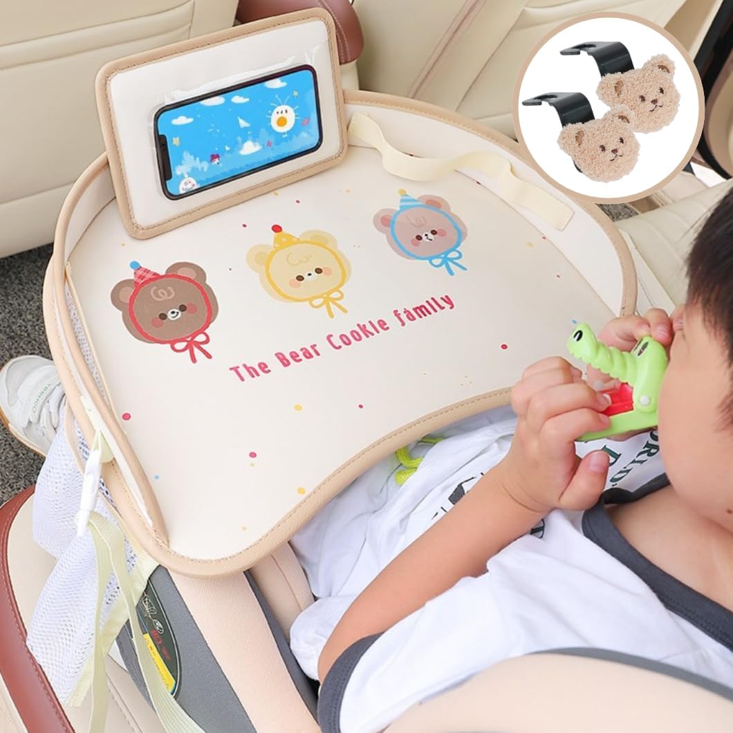 チャイルドシート 革製 車キッズテーブル チャイルドトレイ チャイルドデスク 後部座席 長距離移動 ス..