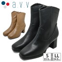 【お買い物マラソン】 a.v.v ブーツ レディース ストームウエスタンブーツ 2802 アー・ヴェ・ヴェ チャンキーヒール シンプル