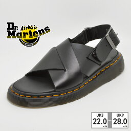 【お買い物マラソン】 ドクターマーチン サンダル メンズ レディース 30765 30765001 Dr.Martens 2023春夏 Zane ZANE BLACK BRANDO【ラッピング不可】 スリッポン サボ ストラップ X型ベルト