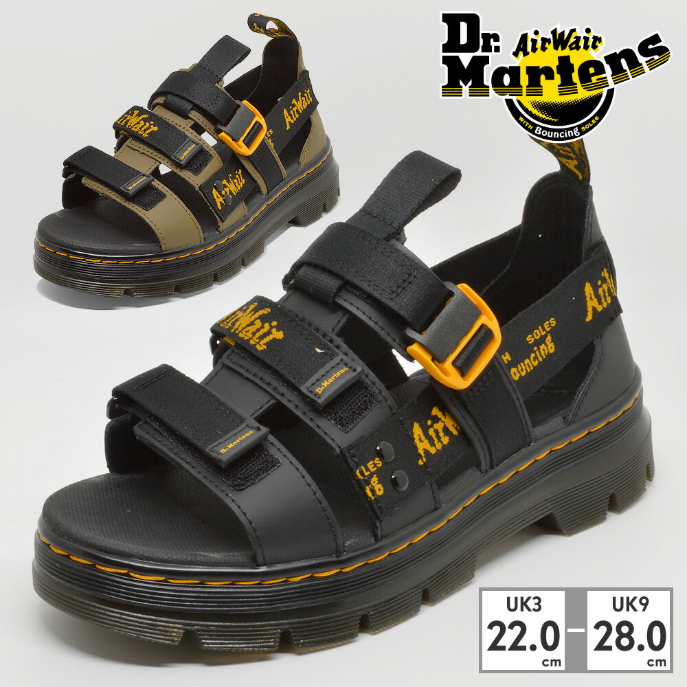 ドクターマーチン サンダル メンズ レディース 30822 30822001 30822538 Dr.Martens 2023春夏 Pearson II SANDAL BLACK【ラッピング不可】 スポーツサンダル ストラップ ベルクロ