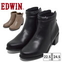 【全国送料無料】 EDWIN ブーツ レディース 11275 エドウィン バックジップ チャンキーヒ ...