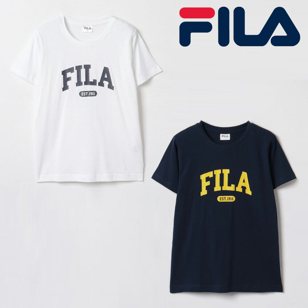   FILA Tシャツ レディース 天竺 プリント半袖Tシャツ FL6862 01 20 フィラ 2024春夏