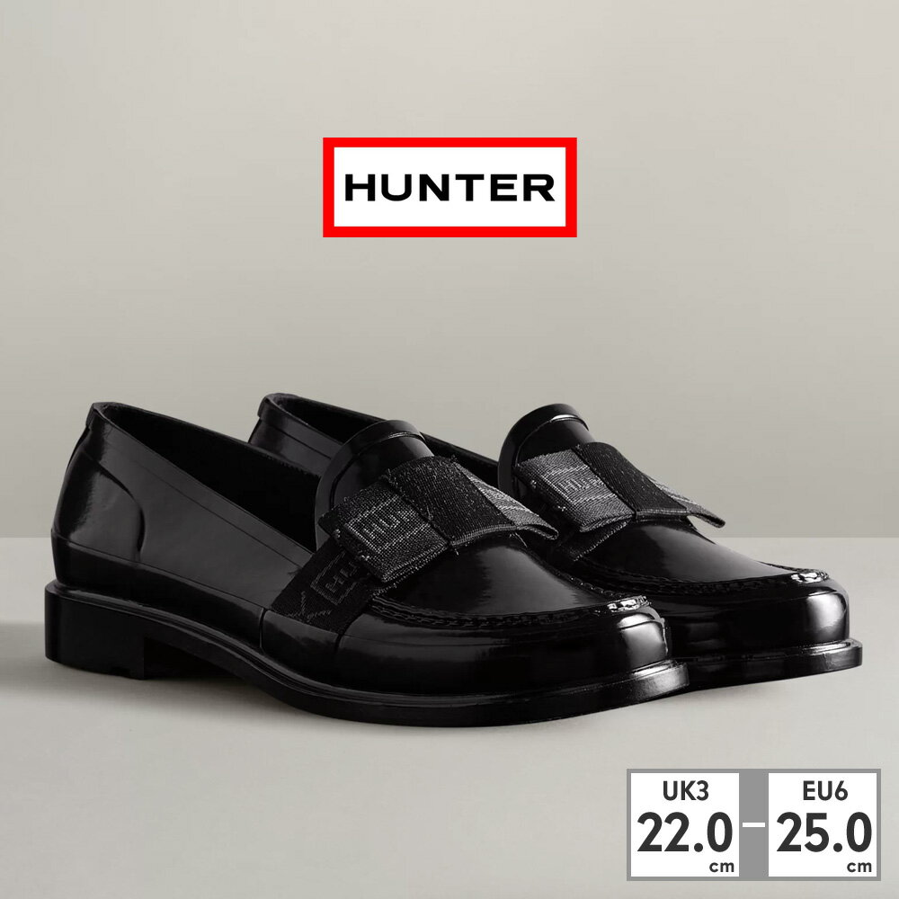 ySz HUNTER CV[Y fB[X t@Ch {E OX yj[ [t@[ WFF1096RGL BLK n^[ REFINED BOW GLOSS PENNY LOAFER Sh nhNtg o[ S q[2.7cm XtBbg dグ {