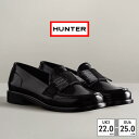 【全国送料無料】 HUNTER レインシューズ レディース リファインド ボウ グロス ペニー ローファー WFF1096RGL ハンター REFINED BOW GLOSS PENNY LOAFER 完全防水 ハンドクラフト ラバー ゴム ヒール2.7cm スリムフィット 光沢仕上げ リボン