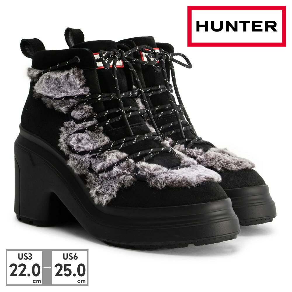 HUNTER ハンター レディース エクスプローラー アンクル レースアップ フォーファー ヒールブーツ W DISCOVERER ANKLE LACE FAUX FUR HEEL WFP1107LPR ブラック/ナチュラル(BNR) ハンターの新しいハイヒールシルエット、エクスプローラーアンクルレースアップフェイクファーヒールブーツは、アッパーに耐水性レザーと柔らかいフェイクファーを使用。ポリウレタン製のミッドソールにより軽量化を実現し、ソールは耐久性ラバーアウトソールを使用、パッド入りの履き口で快適な履き心地を提供します。耐水性確保のために内側にハイドロガードを使用した雨に強い防水加工を施し、ポリウレタン製のフォクシングで保護性能をさらに高め、一日中履ける一足です。アウトソールはFSC認証の天然ゴム製で、森林管理協議会（Forest Stewardship Council）の基準に従って独自に監査された森林から採取され、裏地は100％リサイクルポリエステルメッシュを使用しています。 素材 アッパー : 牛革65% ポリエステル35％ ライニング : リサイクルポリエステル100% アウトソール : ゴム100％ メーカーサイトに基づいて掲載しています 当店では実店舗での販売、他ショッピングモールでのネット販売もおこなっており、在庫を共有している為、在庫が常に変動しております。 その為、在庫反映までの時間差等により在庫切れが発生する場合がございます。 これにより、ご注文後でも商品をご用意できない場合がございますので予めご了承いただきますようお願い致します。 なお、店舗倉庫の都合上契約仕入先在庫を利用する場合もございます。 ※ディスプレイ画面等の環境上、ページで見た色と実際の商品の色とは多少違う場合がございます。 (BCAABC HUNTER ハンター UK3 UK4 UK5 UK6 22cm 22.5cm 23cm 23.5cm 24cm 24.5cm 25cm 黒) #HUNTER