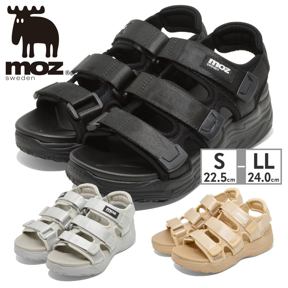 モズ サンダル レディース MZ-1002 BL GY BG MOZ 2023春夏【ラッピング不可】 厚底 ストラップ スポーツサンダルのサムネイル