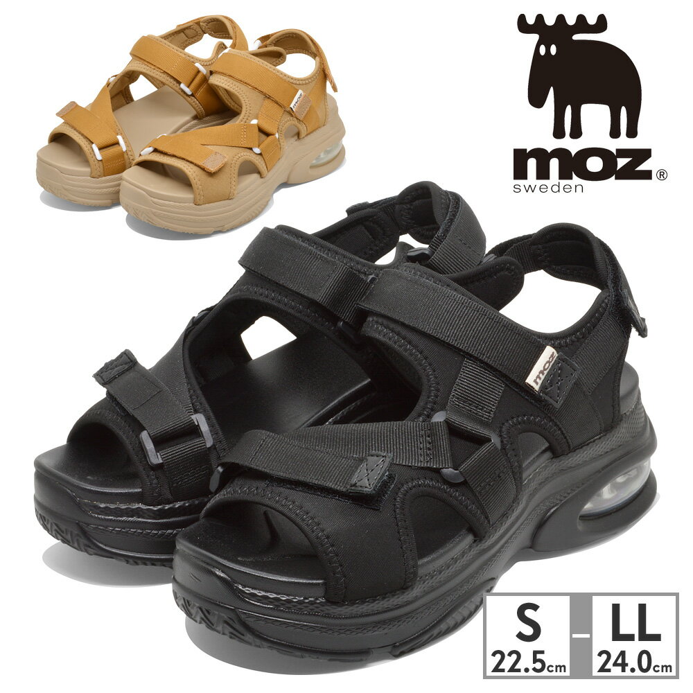 【お買い物マラソン】 モズ サンダル レディース MZ-4790 BL BR MOZ 2023春夏【ラッピング不可】 厚底 エアソール ストラップ スポーツサンダル ヒール高さ6.5cmのサムネイル