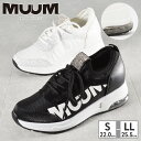 【お買い物マラソン】 ムーム スニーカー レディース エアーソール スニーカー 2472R03 MUUM AIR SOLE SNEAKER 厚底 ヒール高さ5.3cm ラインストーン カジュアル スポーティ