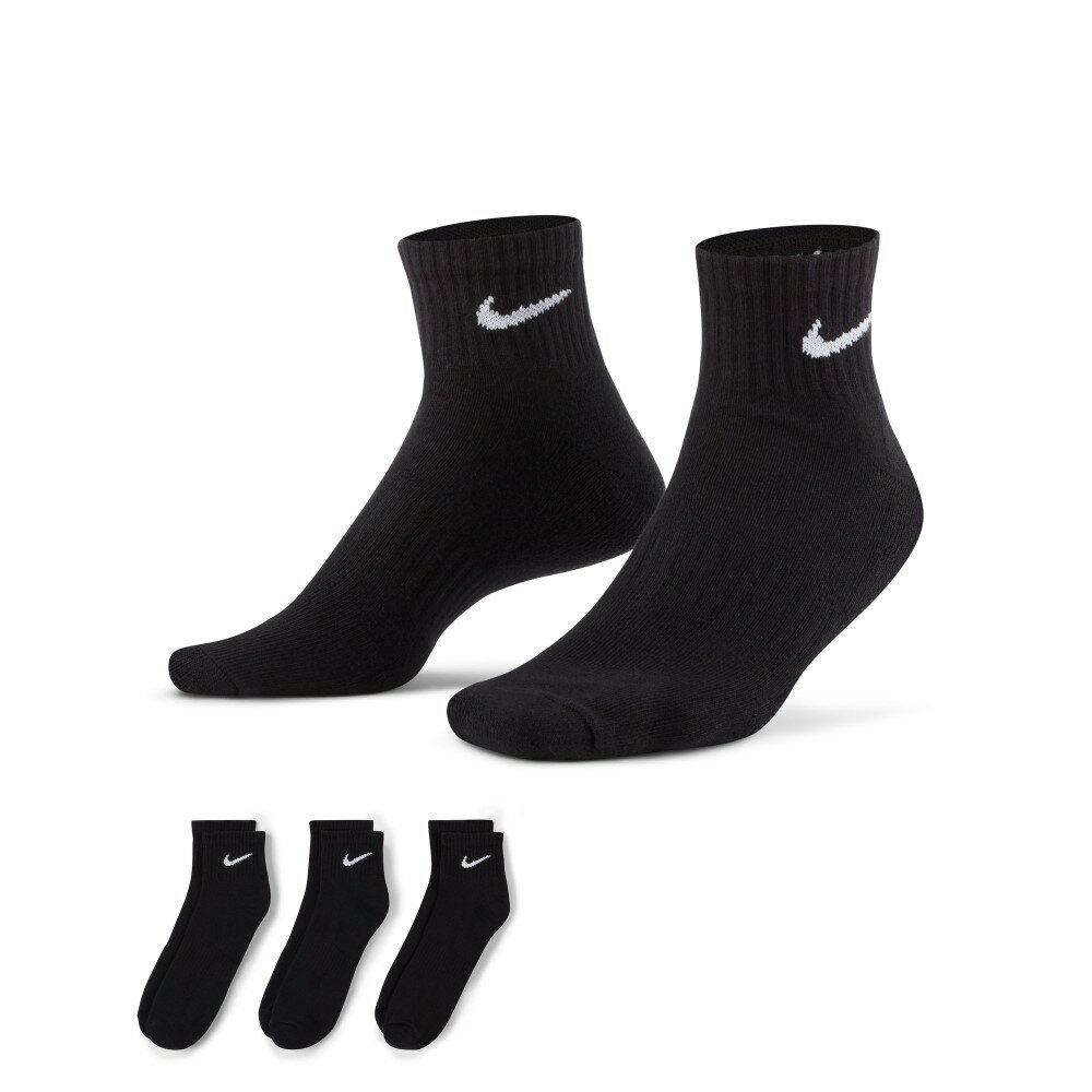 【全国送料無料】 NIKE 靴下 メンズ レディース エブリデイ クッションド トレーニング アンクル ソックス (3足) SX7667 ナイキ オーガニックコットン 3足セット