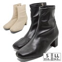 【お買い物マラソン】 ブーツ レディース 6088 ヒール高さ5.3cm ストレッチ 歩きやすい 痛くなりにくい サイドジップ