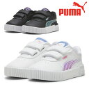 プーマ PUMA プーマ キャリーナ 2.0 ディープダイブ V 396548 01_ホワイト/ピンク 02_ブラック/パープル 半透明のディテール、ネオプレーン、光沢のあるシンセティック素材など、可愛らしいデザインのおかげで、アメリカ、カリフォルニアのビーチタウンをイメージしたキャリーナがベース。このニューデザインは、お馴染みのルック＆フィールはそのままに、ヒールのPUMAロゴに加え、幅広のバーティクル・ラインを表現した新しいツーリング・デザインなど、意味深でコマーシャルのようなリフレッシュを加え、若々しくストリートなルックにアップデートしている。レザーのアッパーにパンチング加工を施したヴァンプとおなじみのPUMAフォームストリップがアクセントを加え、ソフトフォーム+ソックライナーが優れたクッショニングと最適な履き心地を提供。アッパーには20％以上、ボトムには10％以上のリサイクル素材を使用しています。 素材 アッパー:人工皮革/合成樹脂/合成繊維 ミッドソール:ラバー アウトソール:ゴム底 ※こちらの商品はラッピング等はお受けすることが出来ませんので予めご了承ください。 ※お荷物伝票の送り主が｢楽天(株)｣となる場合がございます。当店の名前ではない場合がございますので予めご了承ください。 当店では実店舗での販売、他ショッピングモールでのネット販売もおこなっており、在庫を共有している為、在庫が常に変動しております。 その為、在庫反映までの時間差等により在庫切れが発生する場合がございます。 これにより、ご注文後でも商品をご用意できない場合がございますので予めご了承いただきますようお願い致します。 なお、店舗倉庫の都合上契約仕入先在庫を利用する場合もございます。 ※ディスプレイ画面等の環境上、ページで見た色と実際の商品の色とは多少違う場合がございます。 (BDJCJD PUMA プーマ 13cm 13.5cm 14cm 14.5cm 15cm 15.5cm 16cm 白 黒) #プーマ