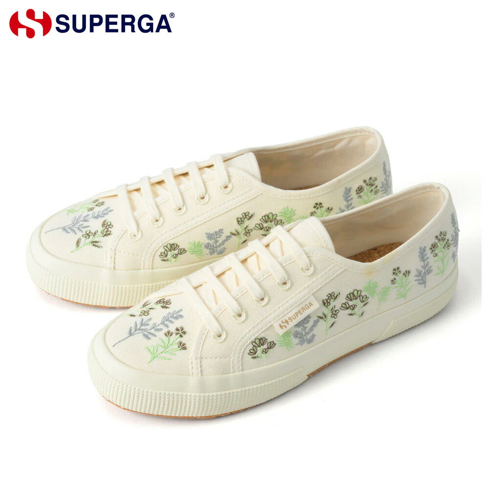  SUPERGA スニーカー レディース オーガニックフラワー エンブロイダリー 3A6133DW A1I スペルガ 2750 ORGANIC FLOWERS EMBROIDERY 刺繍 ボタニカル柄