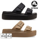 クロックス レディース ブルックリン サンダル ロー ウェッジ 207431 001 260 crocs 2023春夏 BROOKLYN SANDAL LOW WEDGE ウェッジソール 軽量 ヒール高さ5cm