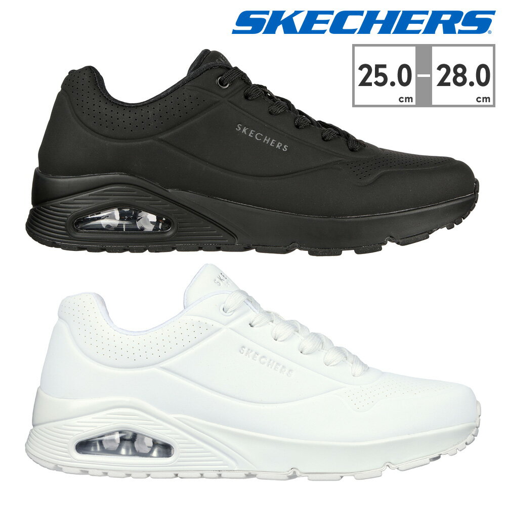 スケッチャーズ スニーカー ウノ スタンド オン エア メンズ 52458 BBK W SKECHERS エアクールド メモリーフォーム UNO STAND ON AIR Air-Cooled Memory Foam エアソール 厚底 トレーニング