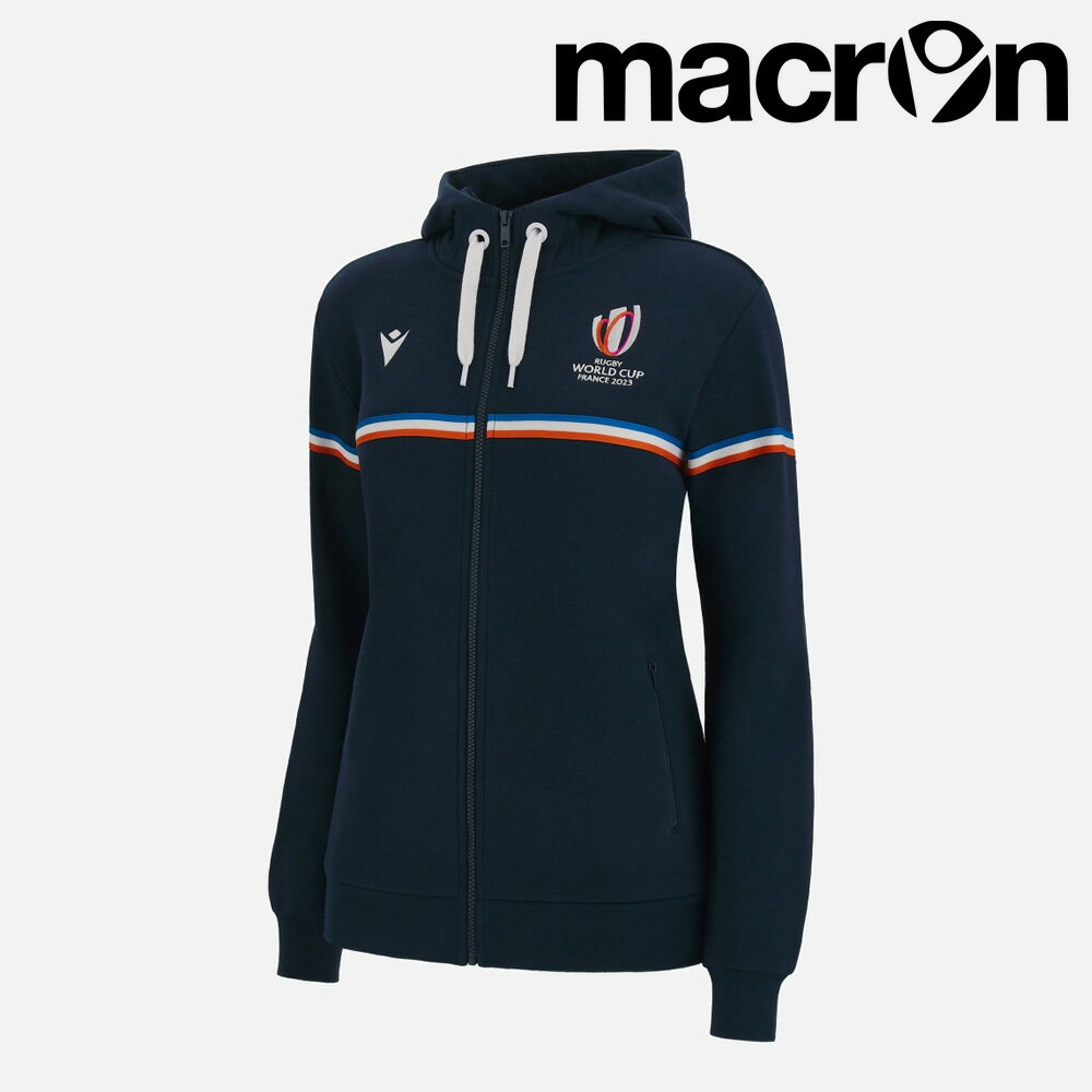 【感謝セール】 マクロン ユニフォーム レディース RWC 2023 FRANCE ウィメンズ FZ スウェットフーディトップ 57127247 macron 023フランス大会 オフィシャル記念 グッズ ラグビー ワールドカップ