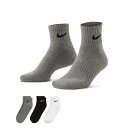 【スーパーセール】 【全国送料無料】 NIKE 靴下 メンズ レディース エブリデイ クッションド トレーニング アンクル ソックス (3足) SX7667 ナイキ オーガニックコットン 3足セット