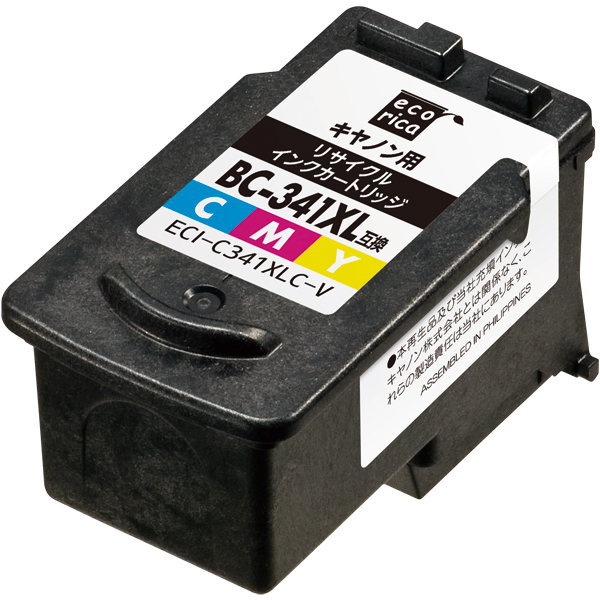 Rakuten - エコリカ インクカートリッジ 3色カラー BC-341XL互換 互換性インク インクカートリッジ インク ecorika BC-341XL ECI-C341XLC-V ECIC341XLCV 互換インク