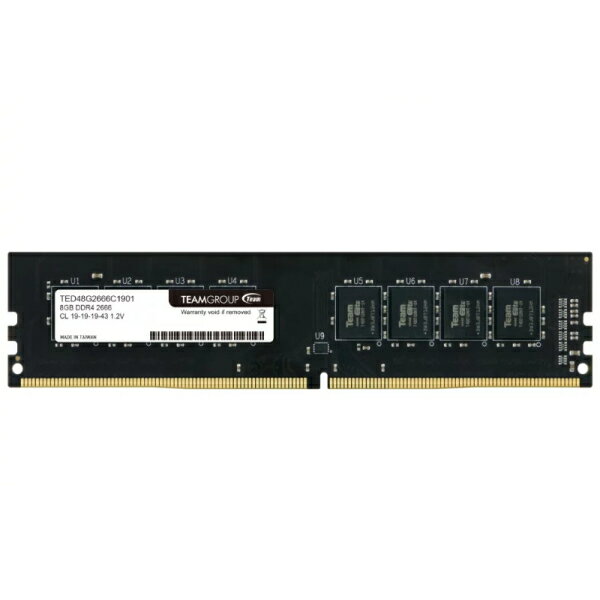 デスクトップ用 メモリ TEAM ELITE DDR4 2666 8GB 1枚 U-DIMM PC4-21300 CL19 TED48G2666C1901 永久保証