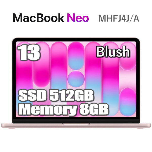 12 inches - MacBook Neo 512GB SSD 8GB メモリ Apple A18 Proチップ MHFJ4J/A 13インチ 6コア ブラッシュ Liquid Retina ディスプレイ Touch ID 搭載 Magic Keyboard 新品 未開封 1年保証 アップル 13型 MHFJ4JA マックブックネオ 本体