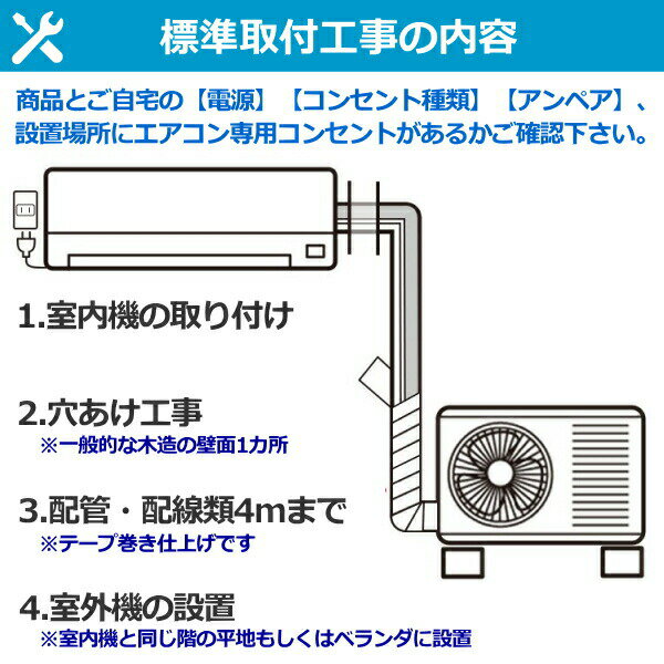 【新設】 エアコン取付工事 冷房能力4.0kw...の紹介画像3