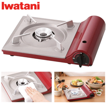 イワタニ Iwatani カセットコンロ カセットフー 達人スリム2 最大発熱量：3.3kW(2,800kcal/h)　プレコートフッ素鋼板 CB-TAS-1 シャイニーレッド ガスコンロ 卓上コンロ 鍋 バーベキュウ BBQ アウトドア 日本製 鍋　たこ焼き すき焼 花見 CBTAS1