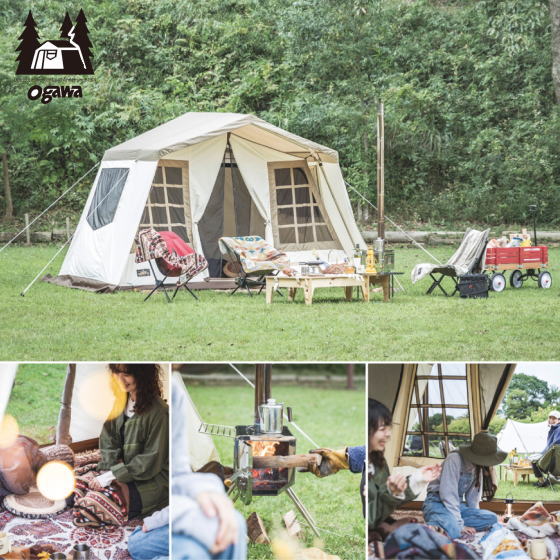 オガワテント ogawaキャンパル 5人用 オーナーロッジタイプ キャンパルジャパン アウトドア ロッジ型テント キャンプ テント おしゃれ 収納袋付き 52RT/C