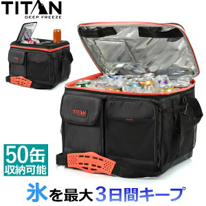 TITAN DEEP FREEZE クーラーバッグ 折りたたみ式 50缶折り畳みクーラーボックス ブラックレッド ショルダー タイタン 保冷バッグ アウトドア BBQ キャンプ アークティックゾーン たたんで収納