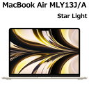 【4/20限定ポイント3倍】Apple MacBook Air MLY13J/A 13.6型 M2チップ SSD 256GB メモリ8GB 8コア スターライト MLY13JA Liquid Retina ディスプレイ 新品 未開封 1年保証