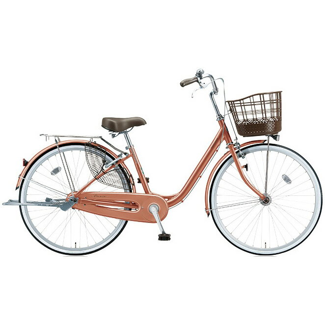 防犯登録付き ブリヂストン シティサイクル アルミーユ AU60T M.Xピンクゴールド 26インチ変速なし 点灯虫(オートライト)ランプ【完全組立済自転車】