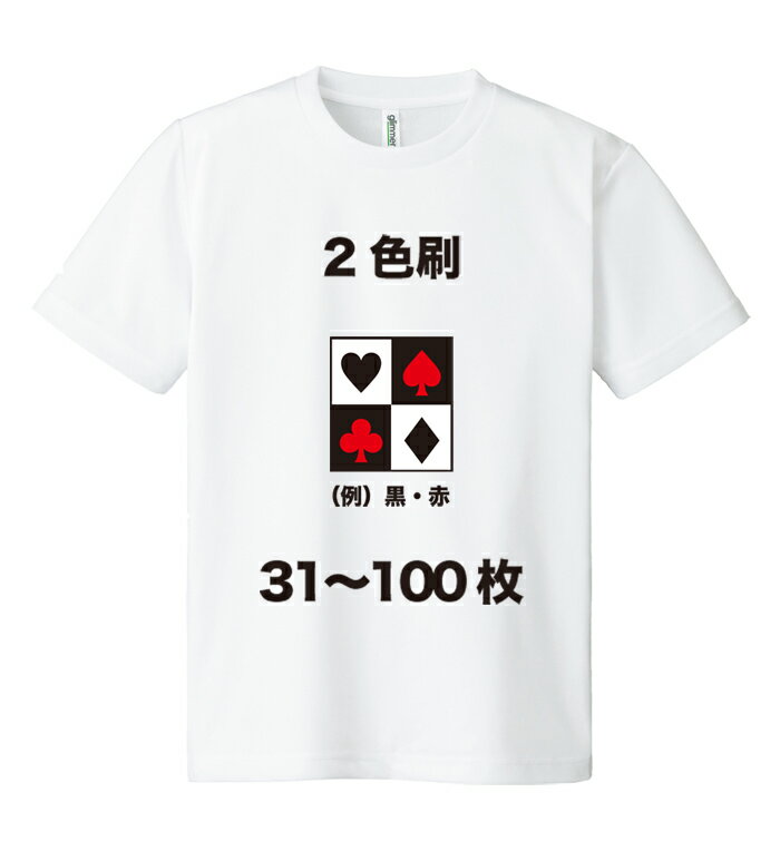 オーダーメイド　オリジナルTシャツ作成チームTシャツ●プリント単価前2色＜または＞後2色作成枚数31〜100枚【版代込み・デザイン無料】子供から大人まで安心のプロ工場。