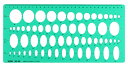 楕円テンプレート定規152x315x1mm 6〜36 2段カット【クロネコゆうパケットで送料無料】