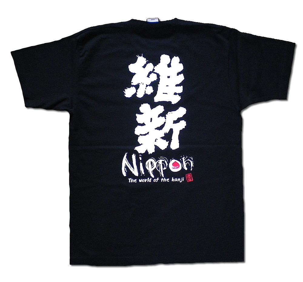 【職人の手刷り技一刷】【和柄】ゆうパケット日本全国送料無料！漢字屋の漢字Tシャツ維新