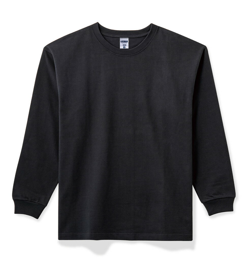 10.2オンス スーパー ヘビーウェイト ロングスリーブ Tシャツ M L XL ライフマックス LIFE MAX MS1608 長袖 メンズ 厚手 極厚 秋冬 メンズ 秋服 冬服 高コスパ 長持ち トレンド 袖リブ 耐久性 オフィス ホワイト ブラック サンド ベージュ グレージュ アースカラー