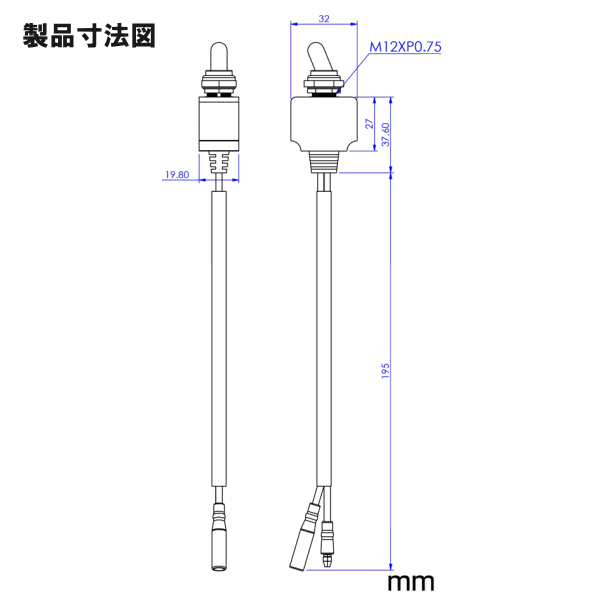 �ȥ��륹���å� ON/OFF �ɿ奿���� 12/24V��1����