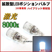 【WZ-947】激光T10型8000K拡散型LEDポジションバルブホワイト2個入り