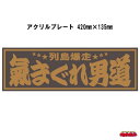 アクセサリー用途満載なアクリル板。 スモーク色のアクリルプレートに個性ある文字を刻み個性を演出！。 入り数：1枚 サイズ：W420×H135mm、厚さ：3mm 材質：アクリル板（#300）スモーク、文字や図柄は印刷 メーカー名：株式会社ジェットイノウエ