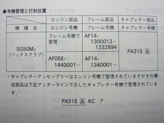 パックスクラブ パーツリスト 2版 ホンダ 正規 バイク 整備書 AF14-130 ni 車検 パーツカタログ 整備書 【中古】 3