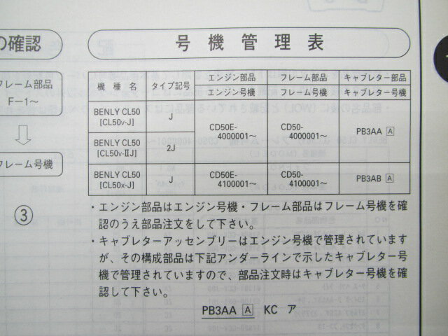 ベンリィCL50 パーツリスト 3版 ホンダ 正規 バイク 整備書 CD50-400 410 VA 車検 パーツカタログ 整備書 【中古】 3