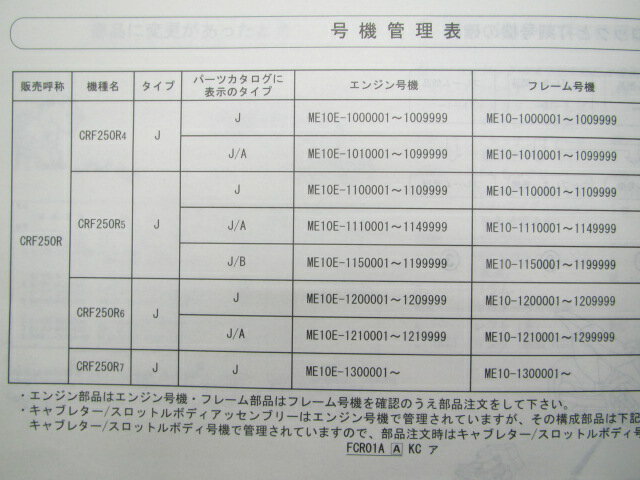 CRF250R パーツリスト 4版 ホンダ 正規 バイク 整備書 ME10-100 110 120 130 モトクロス Ls 車検 パーツカタログ 整備書 【中古】 3