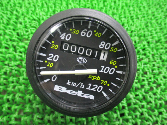 REV-3スピードメーターベータ純正バイク部品BETA状態良好割れ欠け無しそのまま使える車検Genuine【中古】 72