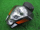 デューク125 ヘッドライト KTM 純正 バイク 部品 フロントマスク パワーパーツ 修復素材に 割れ欠け無し デューク200 車検 Genuine 【中古】