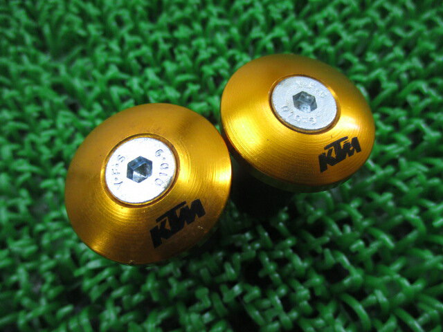 デュークバーエンド左右橙KTM純正バイク部品そのまま使える修復素材にカスタム素材にレア車検Genuine【中古】