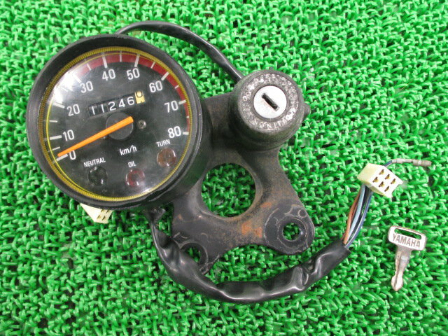 GT50スピードメーターヤマハ純正バイク部品当時物ミニトレ3M7-011***コケキズ無し割れ欠け無しイグニッションキー付き車検Genuine【中古】
