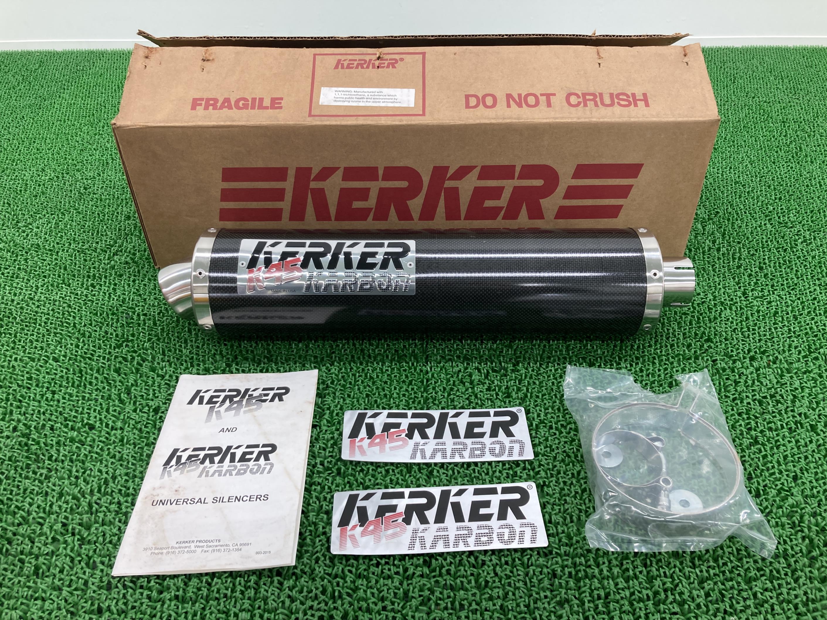 KERKER製 サイレンサーマフラー 在庫有 即納 社外 新品 バイク 部品 K45 カーボン ユニバーサルサイレンサー マフラーバンド付き 未使用 CB400SF ゼファー400 GPZ900R CB1300SF V-MAX ホーネット250 VFR400R CBR600RR VTR250